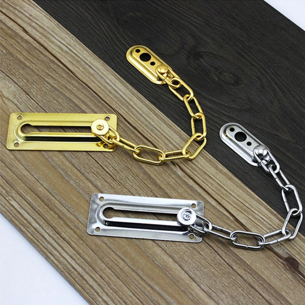 Stainless Steel Door Chain Guard Lock Slide Bolt for Home Hotel Dorm Entrance Security