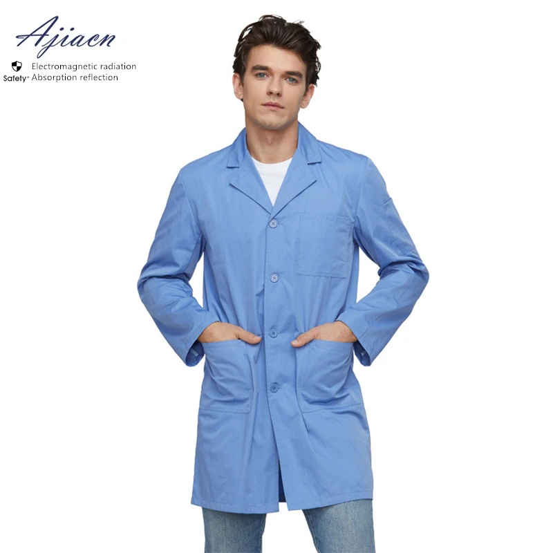 

The new listing anti-Electromagnetic radiation Suit collar overcoat Signal base station monitoring room EMF shielding coat