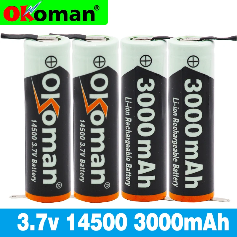 3.7V 3000mAh 14500 Lithium Battery Rechargeable Bateria Welding Nickel Sheet batteries For Torch LED Flashlight Toy | Электроника