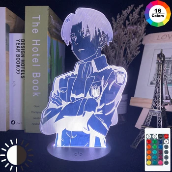 

Acrylic Table Lamp Anime Attack on Titan for Home Room Decor Light Cool Kid Child Gift Captain Levi Ackerman Figure Night Light