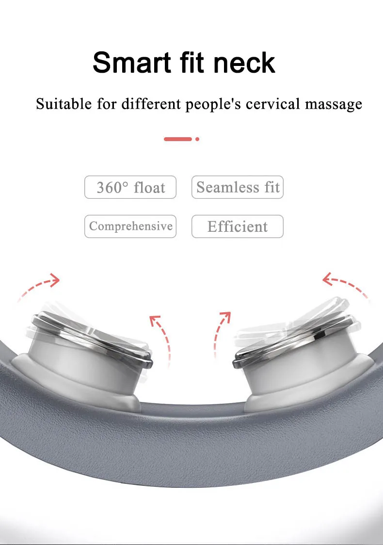 Интеллектуальный шейный массажер с 4 массажными головками, Электрический импульсный массажер для шеи, забота о здоровье мышц, релаксация, физиотерапия