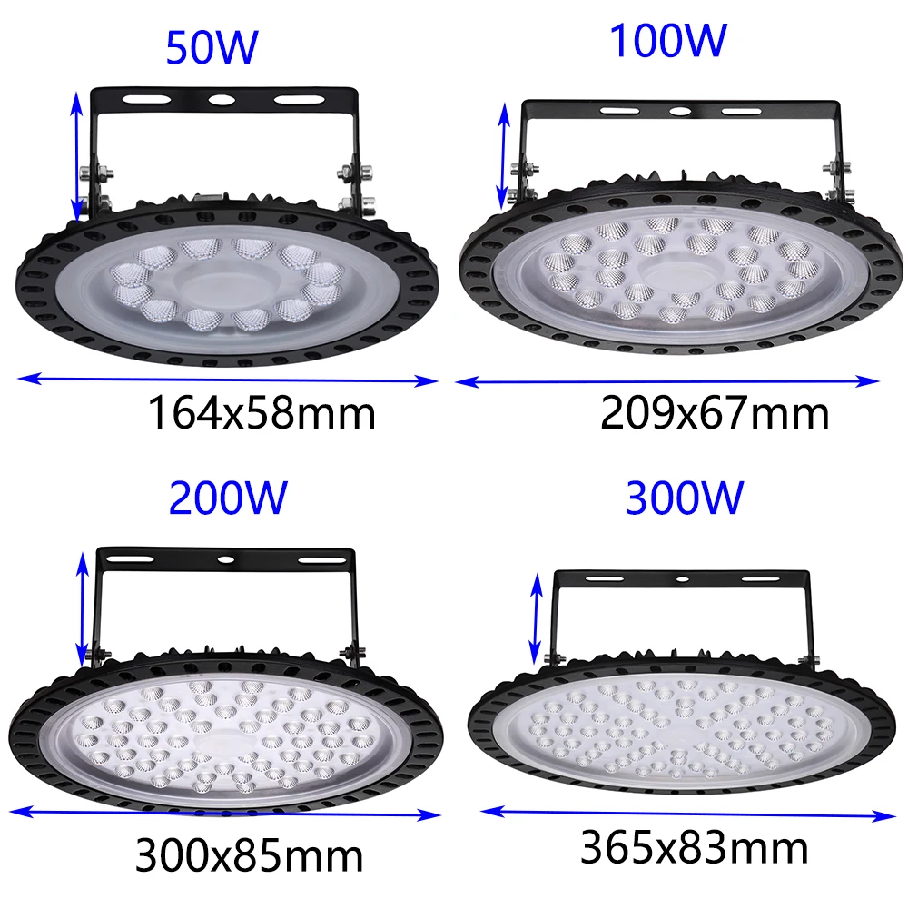 Ultra-thin LED High Bay Light 50W-500W Commercial UFO Warehouse Factory Lamps UK 