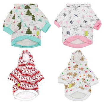 

HOT Christmas Tree Printed Dog Sweater Holiday Models Cute Thick Warm Autumn And Winter Pet Clothes Dog Jacket Soft Dog Coat