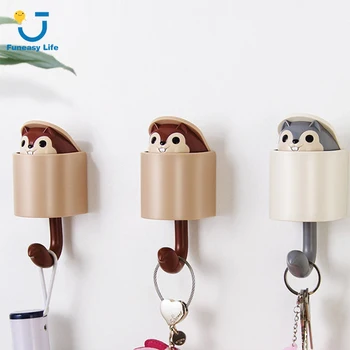 

Creativity Outstretch Squirrel Hook Coat Wall Hook Key Holder Wall Home Decoration Hook Coat Hanger Bathroom Kitchen Accessories