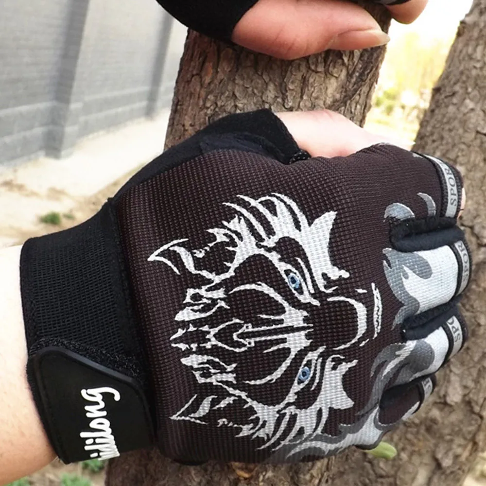 Womail 2019 новые стильные велосипедные перчатки с половинными пальцами спортивные дышащие перчатки с головой волка перчатки для вождения