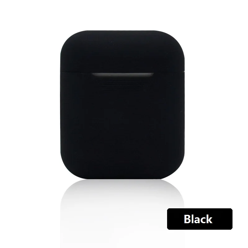 ТПУ силиконовый Bluetooth беспроводной чехол для наушников Защитный чехол для Airpods кожа аксессуары для Apple Airpods зарядная коробка - Цвет: Black
