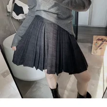 WOMENGAGA осень зима консервативный Стиль Мини ворсистая юбка клетчатая универсальная имперская плиссированная юбка для девушек и женщин ZX311