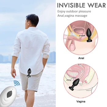 Wireless Remote Anal Vibrator Sex Toy for Men Women Anal Plug Male Prostate Massage Vagina G Spot Dildo Vibrator Anus Butt Plug 2