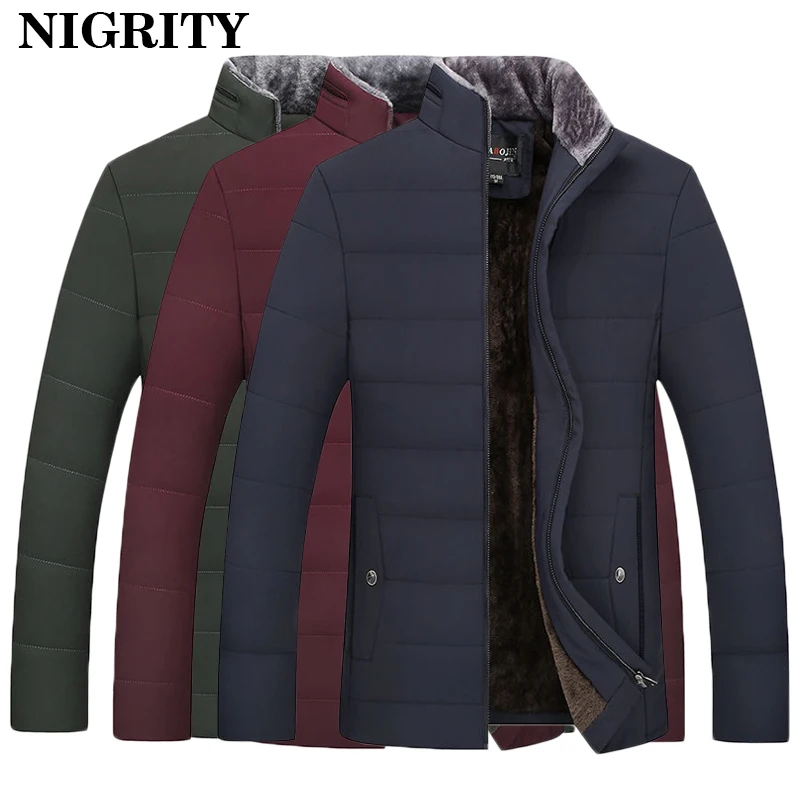 NIGRITY зимняя теплая Толстая куртка мужская одежда Повседневная стоячий воротник высокое качество модное зимнее пальто Мужская парка Верхняя одежда Размер M-5XL