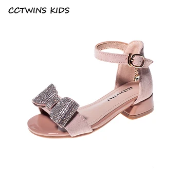 

CCTWINS Kids Shoes 2020 Summer Girls Fashion Rhinestone Shoes Children Rhinestone Sandals Baby Brand Princess Heel PS816