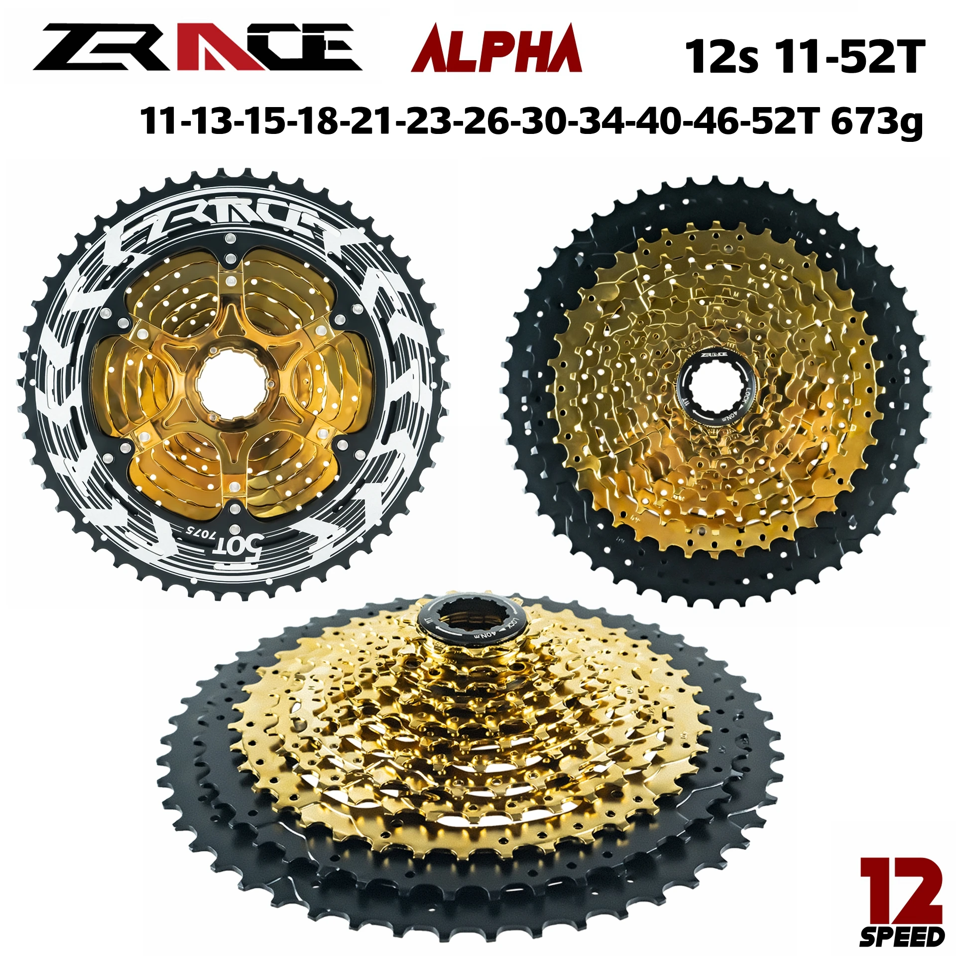 Zracing Alpha 12s легкая кассета 12 скоростей MTB велосипед freewheel 11-50 T/11-52 T-Gold, совместимый M9100/XX1 X01 GX NX Eagle
