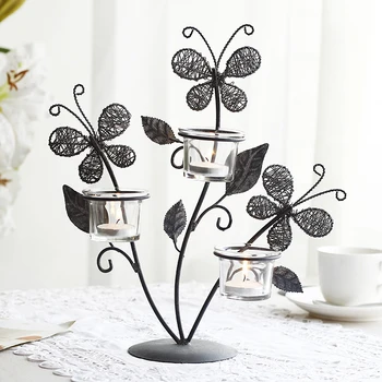 

Metal Lanterns Metal Iron Owl Teatick Creative Butterfly Home Furnishing Decor Glass Stand christmas decorations home W