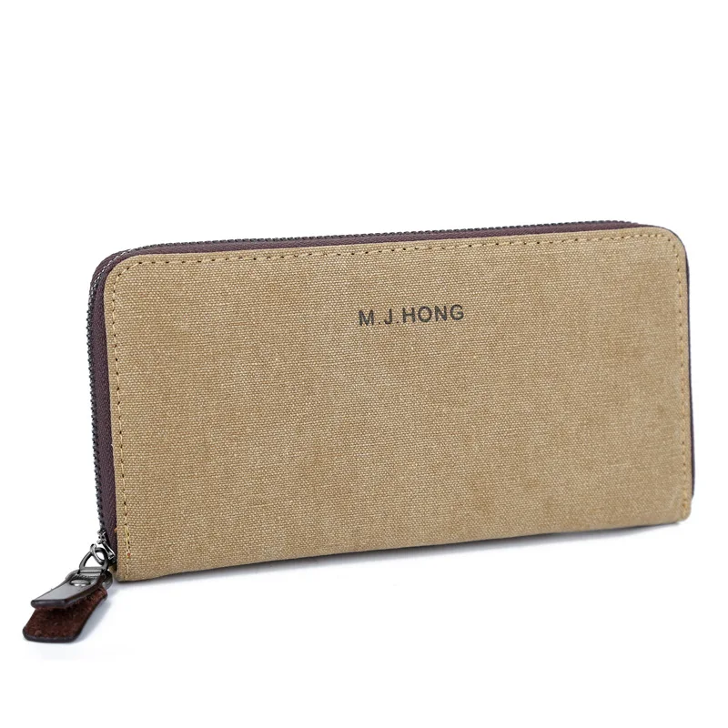 

2019 New Style Canvas MEN'S Coin Purse Women's Wallet Cross Square Long Wallet Simple Fashion