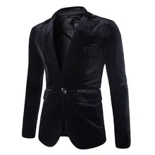 Вельветовый Однотонный мужской костюм, зимний приталенный пиджак, пальто, топы, casaco masculino, повседневный Блейзер на одной пуговице, мужской d90726