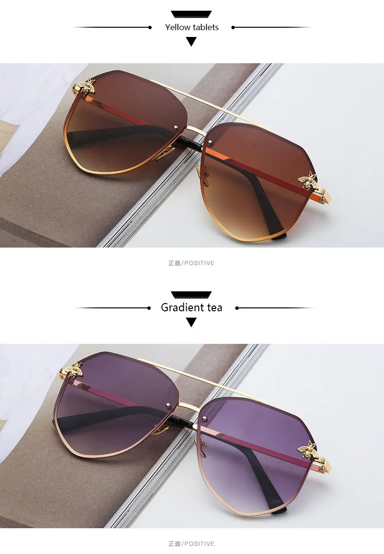2020 New European and American Sunglasses Female Korean Version of the Tide Square Frame UV400 Protection ins Glasses