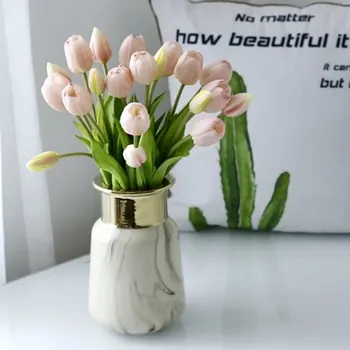 

Artificial Tulip Bonsai Tulip Flower Foam Tulipanes Flower Plant for Real Touch Wedding Flower Bouquet Decoration