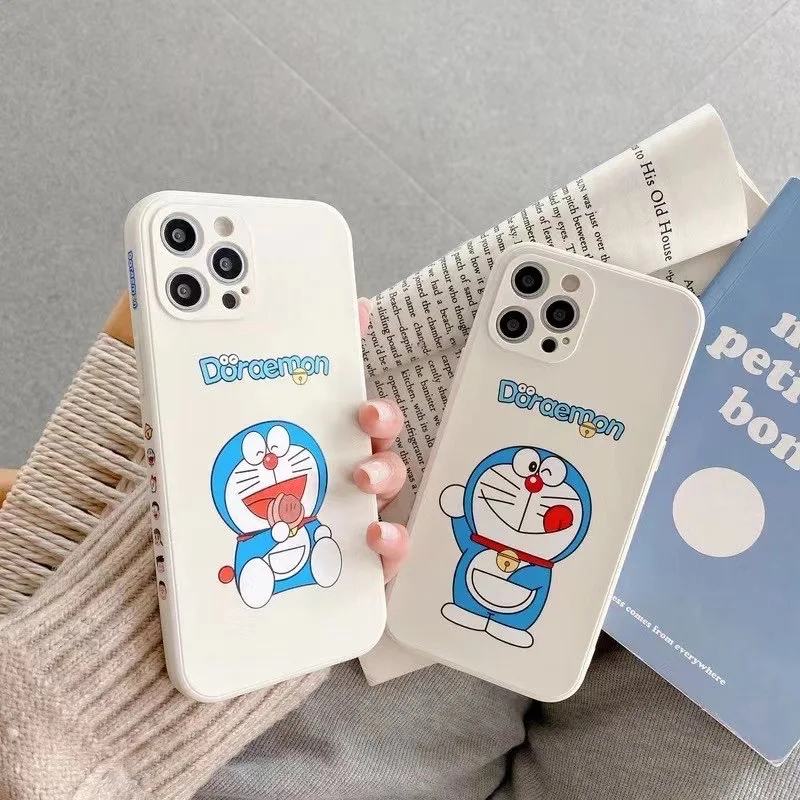 Японский мультяшный мягкий чехол Doraemon с боковой границей для телефона iphone 11 12 mini