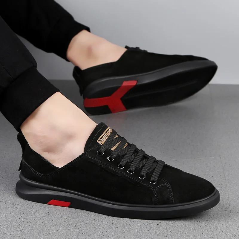 

Fashion men trend Shoes outdoor Men's Casual Shoes Lace-Up Flat Breathable New suede leather Footwear High Quality Shoes L5