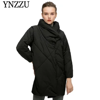 

Winter New arrival Black Oversize Women parkas 2019 Turtleneck Long Female Down coat Thick Warm Hot sale Overcoat YNZZU YO928