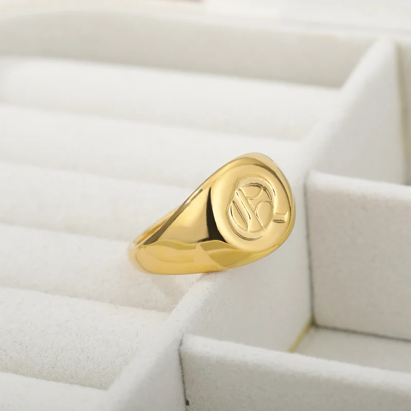 Signet Rings Gothic A-Z Initial For Women Men Wedding Party Gift Jewelry