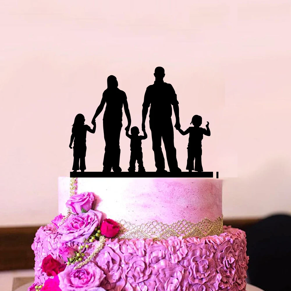 Family Style Cake Topper Wedding Party Family Party Anniversary Bridal Shower Decorations Kids Gift cake decor Rustic Wedding (15)