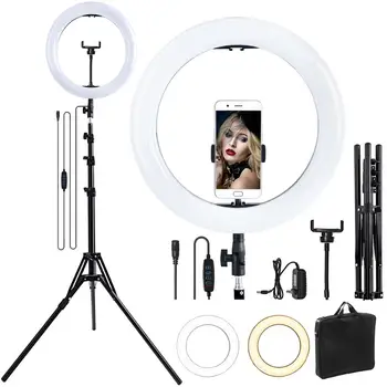 

fosoto 14 Inch Led Selfie Ring Light Photographic Lighting Video Ring Lamp Ringlight With Tripod For Phone Makeup YouTube