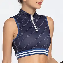 Женский жилет для йоги, дышащий и быстросохнущий, тонкий, пуповина, спортивный, для бега, с принтом, без косточек, для фитнеса, велоспорта, танцев