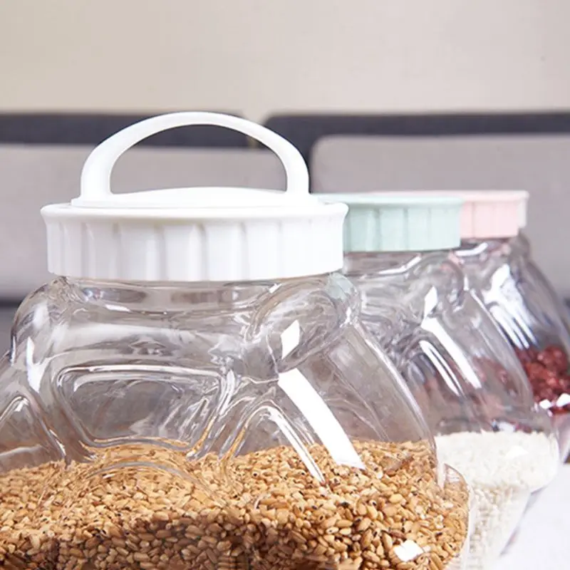 2100ml Kitchen Food Container Seal Pot Tea Coffee Candy Storage Plastic Cereals Snacks Box Cookie Canister Jars