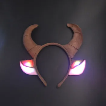

Women Kids Glow Neon Party Supplies Led Cattle Horn Animal Headband Head Wear Wedding Birthday Gift Baby Shower Halloween Gift