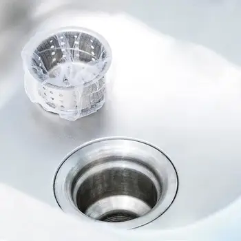 

30/100pcs Practical Sink Drain Filter Anti-clog Screens Gauze Trash Strainer Bags Garbage Mesh Bag Kitchen Sink Supplies