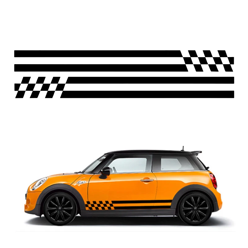 

Side Decal Cooper S Side Racing Stripes Black Red Silver White cHECKER For MINI COOPER R55 R56 R60 F55 R50 R52 R53 F56 F57 F60