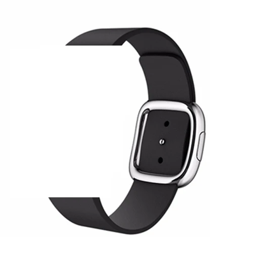 black Современный ремешок с пряжкой для Apple Watch band 5 4 3 iwatch band 44 мм/40 мм 42 мм/38 мм correa кожаный браслет часы аксессуары - Цвет ремешка: black