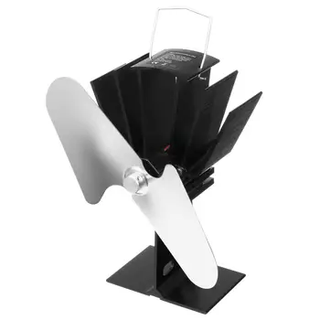 

Aluminum Stove Fan 2 Blade Fireplace Fan Heat Powered Wood Burner Fan Quiet Home Efficient Heat Distribution Eco-Friendly