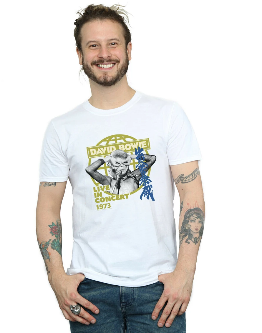 David Bowie Men'S Live In Футболка с принтом оптовая продажа футболка новый модный дизайн