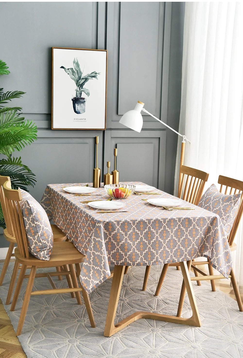 Простая Современная скатерть жиронепроницаемый, водонепроницаемый декоративный для столовой скатерть на домашний стол чайный столик 27