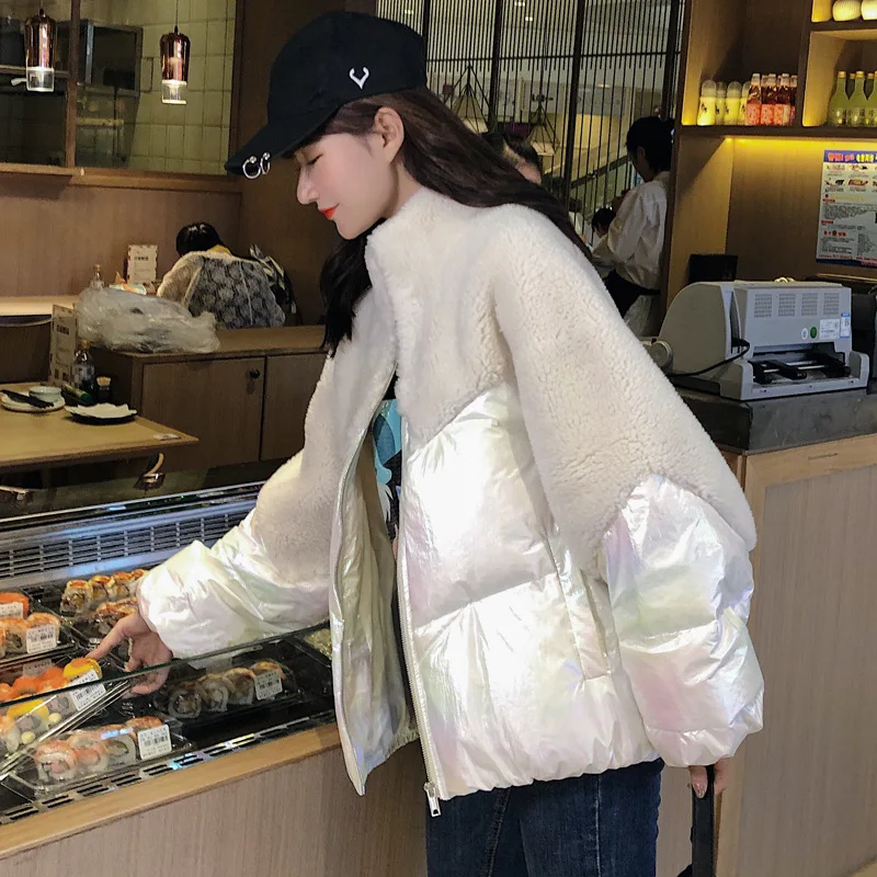 

Winter New Style ke li rong Joint down Jacket Women's Korean-style Loose-Fit Stand Collar Online Celebrity down Coat Women's