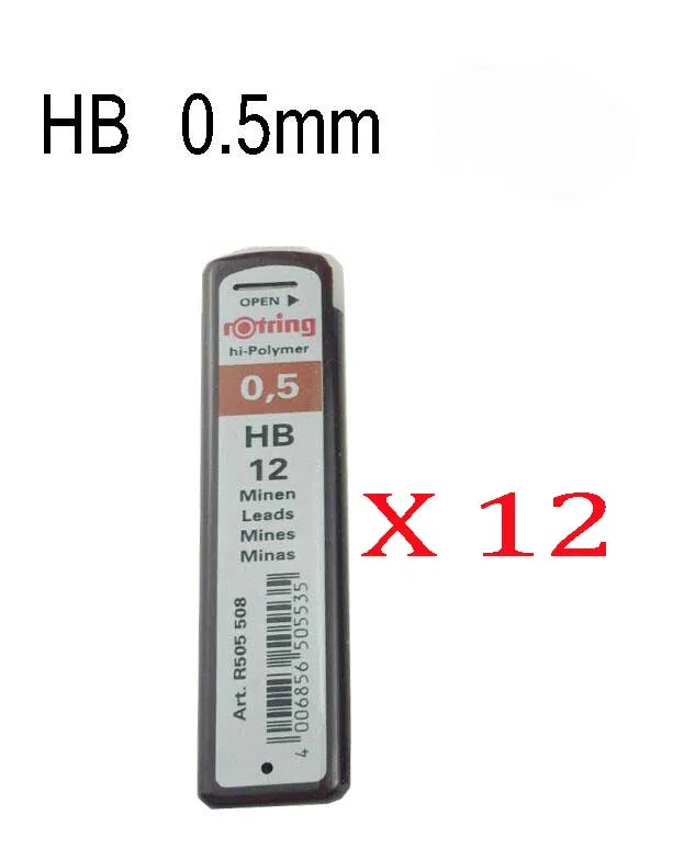 12 шт rOtring 0,5 мм автоматические механические карандаши и заправочные карандаши для школы офисные принадлежности художника наброски Geman - Цвет: 12 BOX HB LEAD