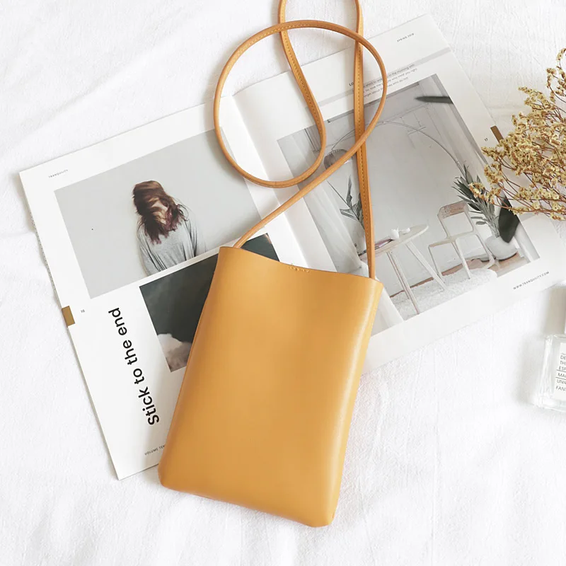 Youda сплошной цвет PU материал Дамский Чехол для мобильного телефона Классический стиль простая девушка сумка через плечо портативные сумки через плечо - Цвет: Цвет: желтый