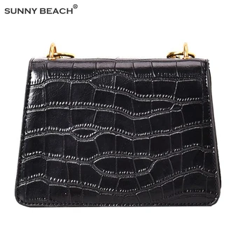 

Luxury Vintage Alligator Small black bag women's bag fashion shoulder messenger bag women's versatile ins chain bag