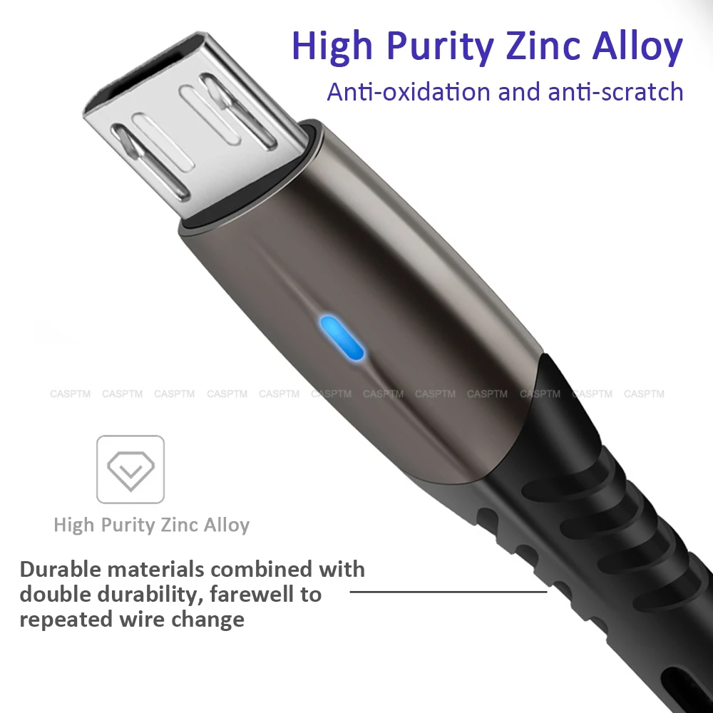 Светодиодный кабель для быстрой зарядки телефона для samsung A51 A71 Andriod type-C USB-C передачи данных кабель Microusb Micro usb type C