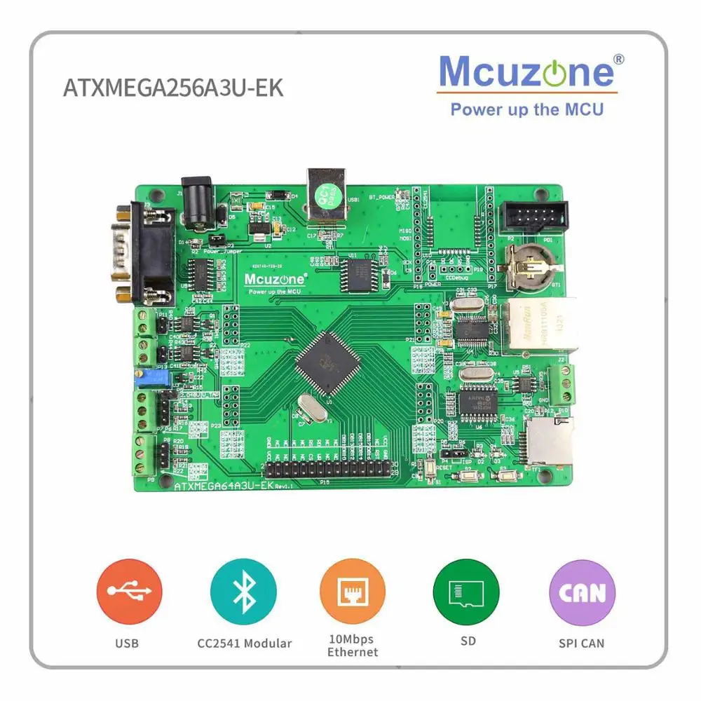 

ATxmega256A3U-EK-T28 development board, 320*240 2.8LCD 12Bit ADC and DAC,7 USARTs, PDI, USB Device, XMEGA, Ethernet, CAN, RTC