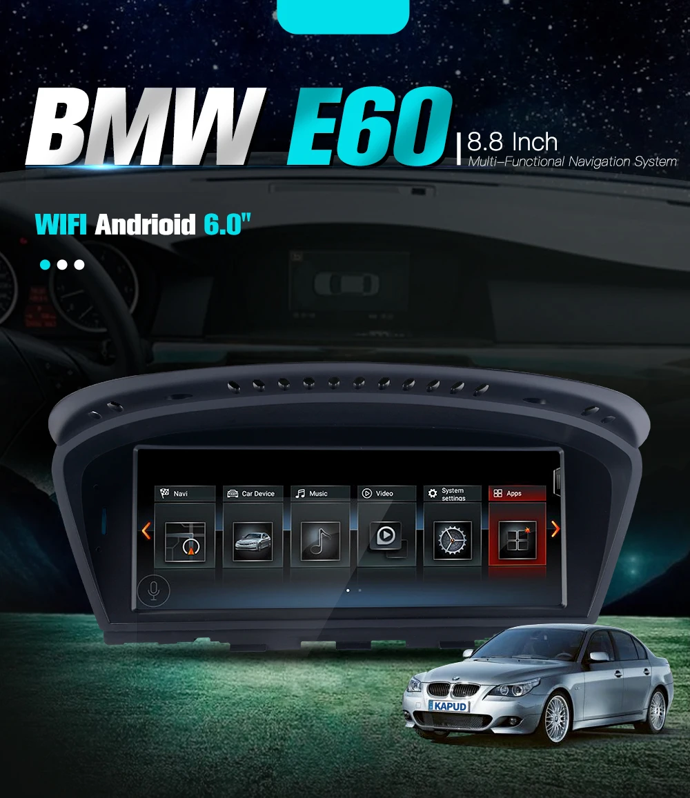 Excellent Kapud Quad Core 8.8" Android 6.0 Car Multimedia Player 4G LTE For BMW Series 5 E60 E61 E62 E63 E64 E90 E91 E92 CCC CIC Platform 0