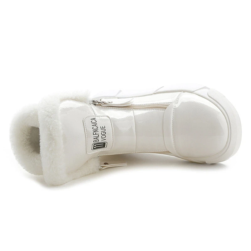 Women's Ankle Boots Women 2021 New Fur Warm Snow Boots Female Winter White Zipper Booties Female Fashion Waterproof Warm Shoes