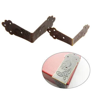 

12Pcs Antique Vintage Metal Decorative Corner Bracket for Chest Case Box Corner Protector for Furniture 42x42/55x55mm