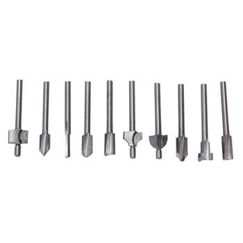 

1/8" Shank HSS Titanium Router Bits Fit Foredom Rotary Tool Set (10pcs)