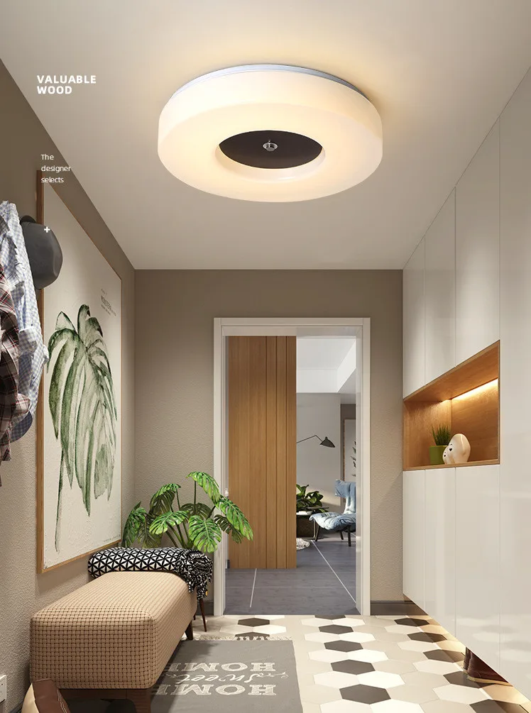 Новый китайский стиль китайский потолочный светильник спальня круглый простой скандинавский балкон прохода светодиодный потолочный