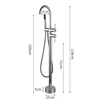 Floor Standing Bathtub Faucet Single Handle Mixer Tap 360° Rotation Spout Shower Faucets With ABS Handshower Bathroom Shower Tap 2