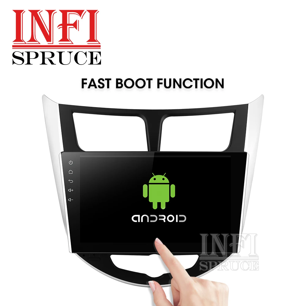 Infispruce android 9 0 автомобильный dvd для Hyundai Solaris 1 2010 2016 Verna Accent головное устройство