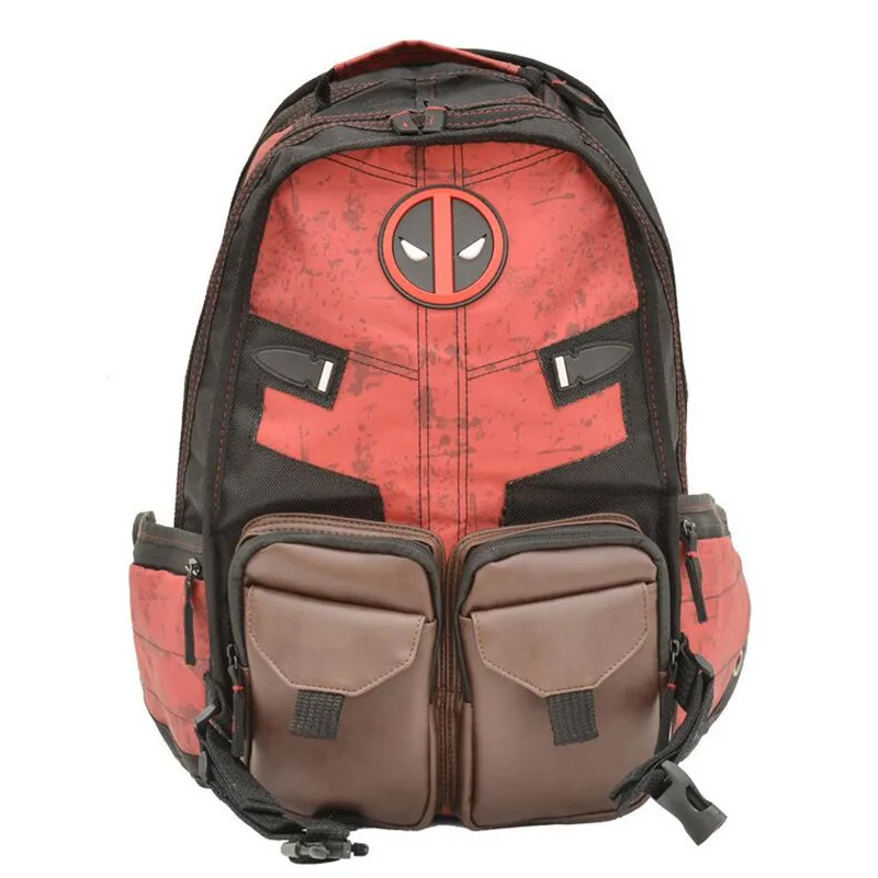 

Cosplay Superhero Batman Deadpool Polyester Backpack Movie Anime Peripheral Creative Bag Men and Women Backpack Red Black