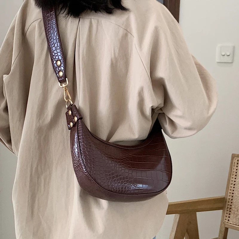 

Retro Alligator Dumplings Handbags Crocodile Shoulder Messenger Bags Underarm Bag for Women Causal Crossbody Bags Lady Handbags